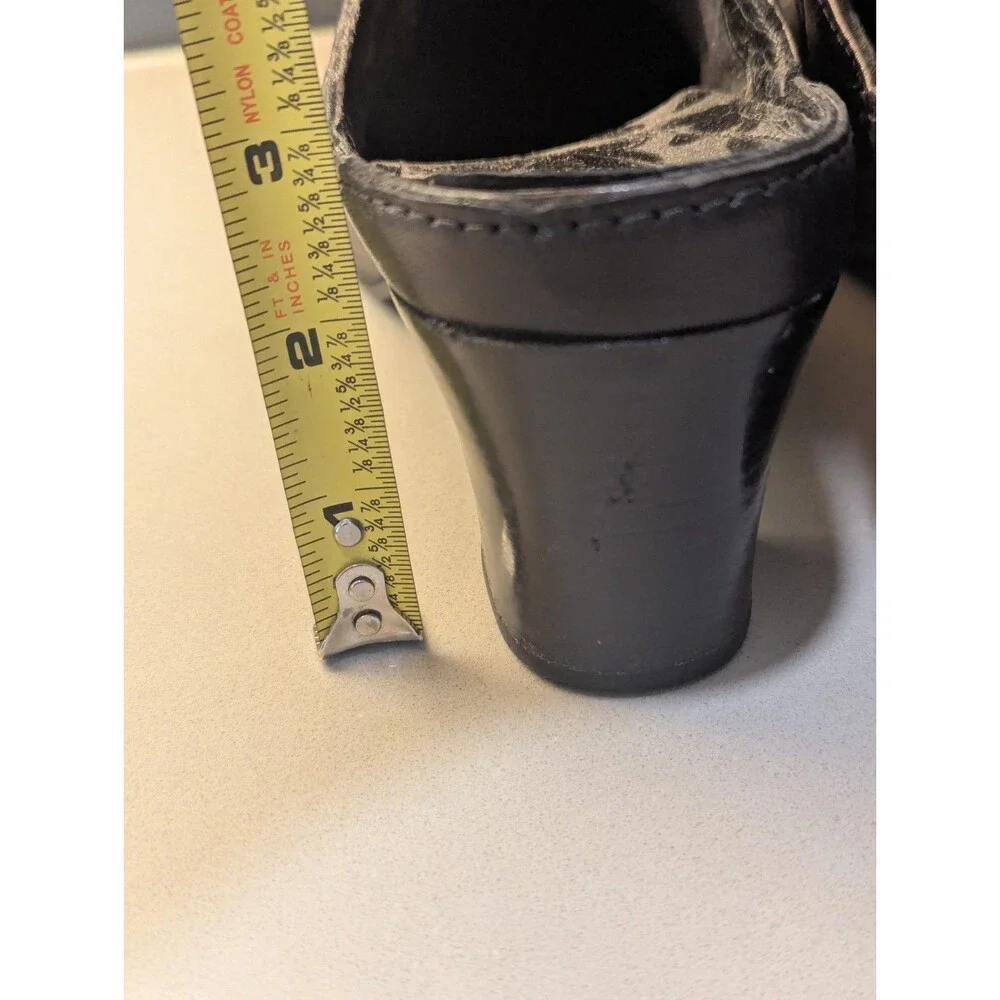 Clarks‎ Artisan Solid Black Leather Mule Diamond Trust Clogs Sz 8.5